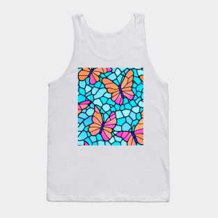 Orange Pastel Butterflies - Abstract Seamless Design Pattern Tank Top